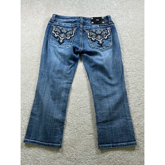 Miss Me Womens Size 28 Cuffed‎ Capri Jw5755P3 Thick Stitch Embellished - Picture 15 of 16
